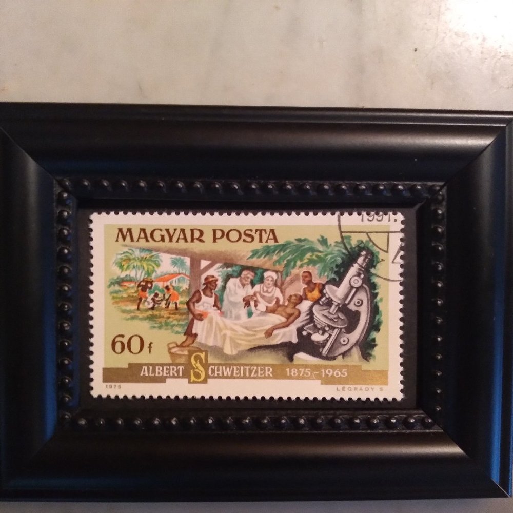 Framed Stamp Art - Albert Schweitzer